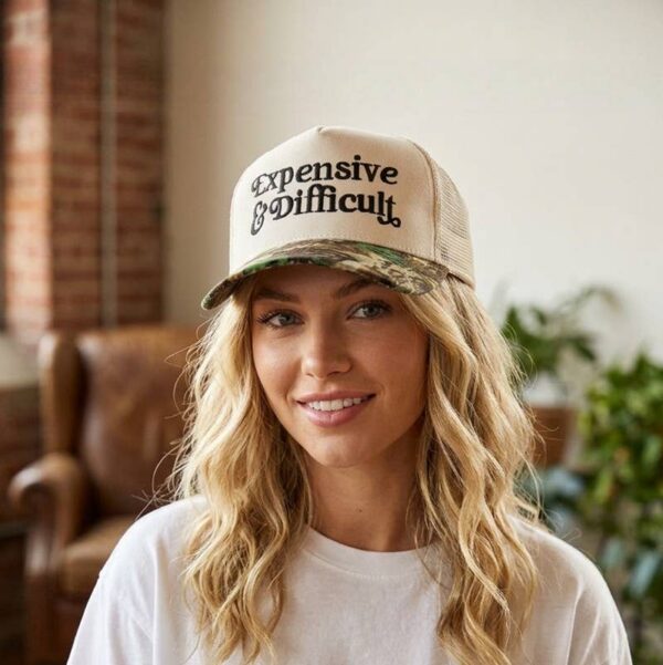 Expensive & Difficult Two Tone Mesh Snapback Hat Zenana Consgt.